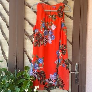 🌺 Vince Camuto Red Tropical Floral Sleeveless Sundress